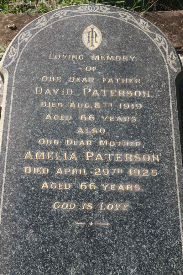 PATERSON David -1919 &amp; Amelia -1925