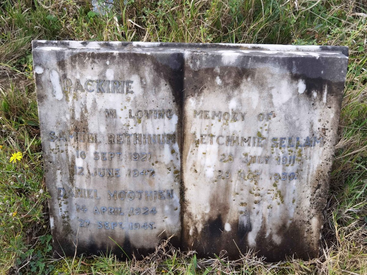 PACKIRIE Samuel Rethinum 1921-1947 :: PACKIRIE Daniel Moothien 1924-1947 :: PACKIRIE Letchimie Sellam 1911-1930