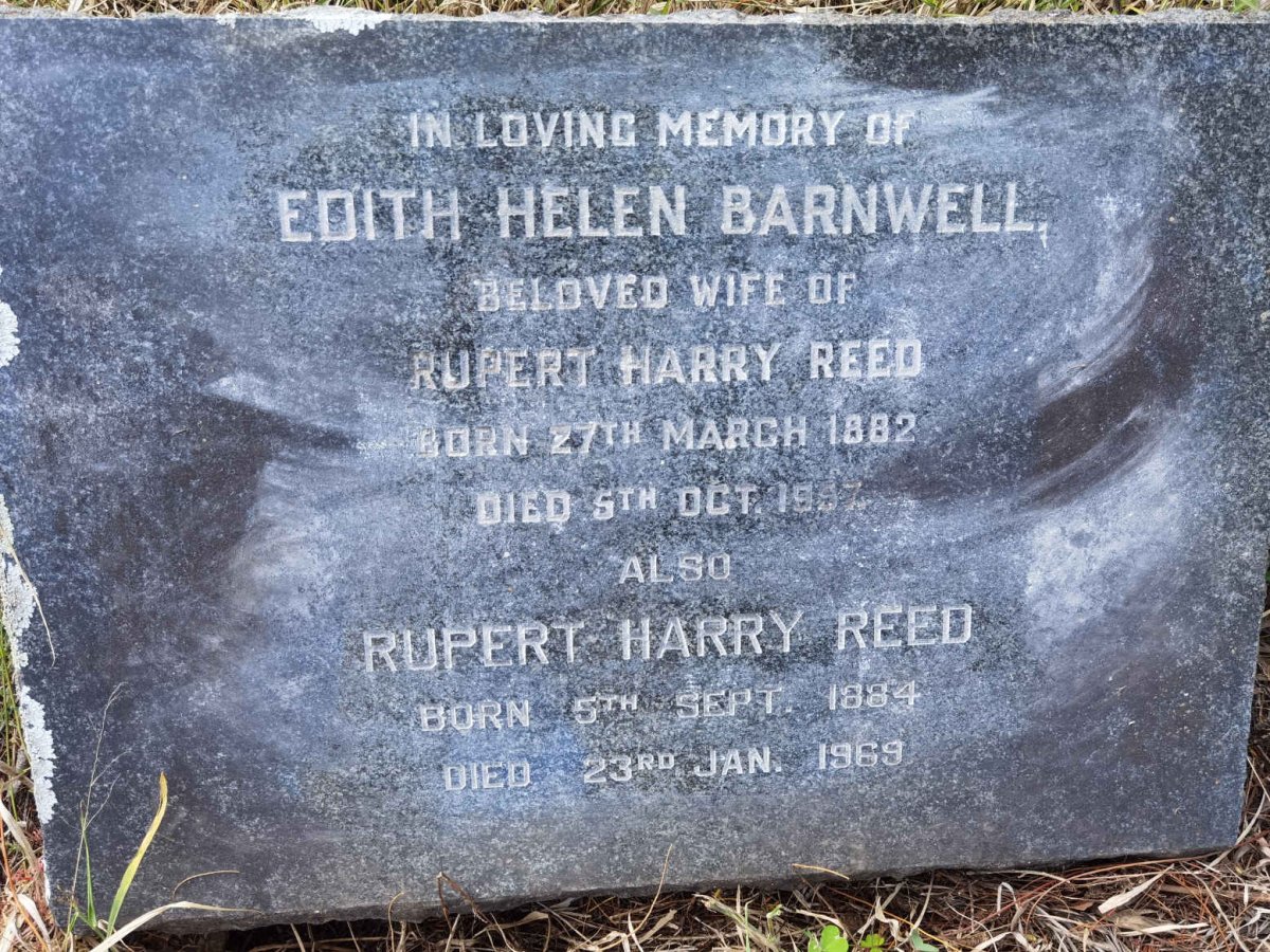 REED Rupert Harry 1884-1969 &amp; Edith Helen BARNWELL 1882-1957