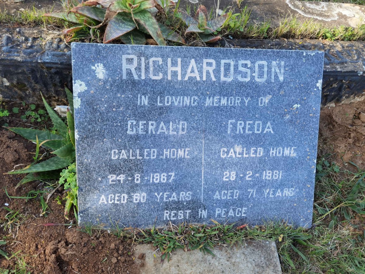 RICHARDSON Gerald -1967 &amp; Freda -1981
