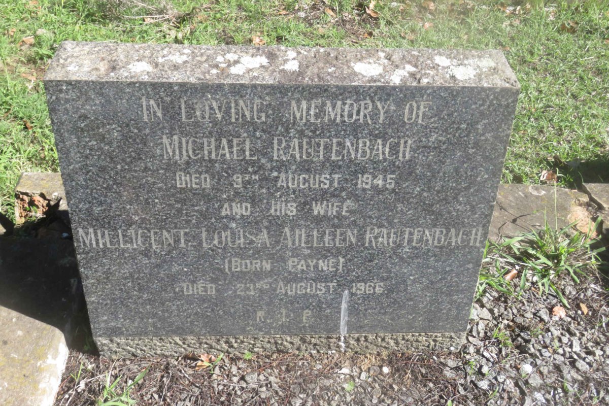 RAUTENBACH Michael -1945 &amp; Millicent Louisa Ailleen PAYNE -1966