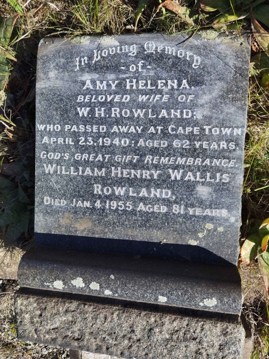 ROWLAND William Henry Wallis -1955 &amp; Amy Helena -1940
