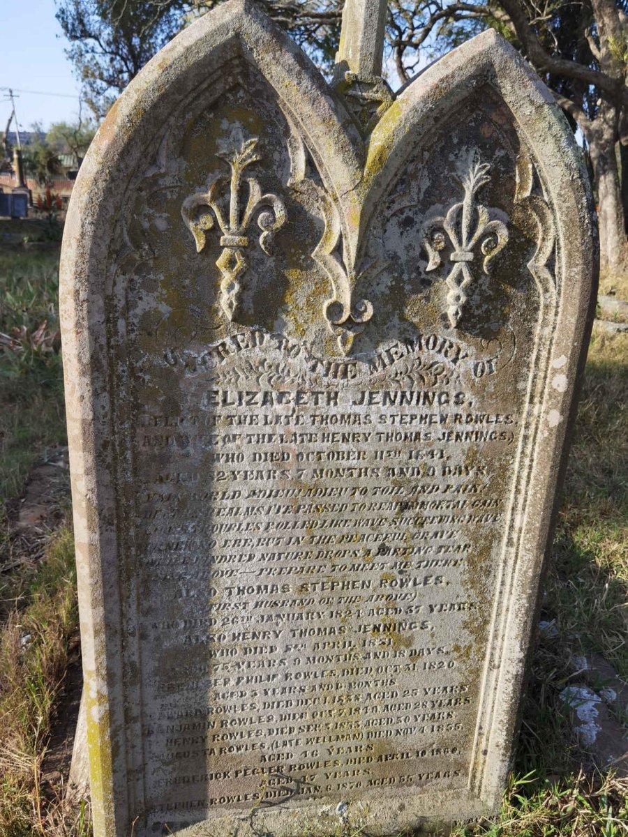 ROWLES Thomas Steven -1824 :: JENNINGS Elizabeth formerly ROWLES -1841 :: JENNINGS Henry Thomas -1851