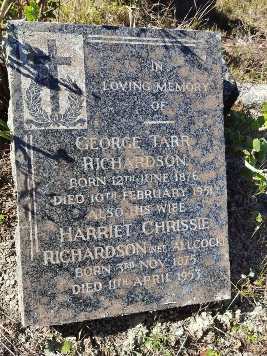 RICHARDSON George Tarr 1876-1951 &amp; Harriet Chrissie ALLCOCK 1875-1953