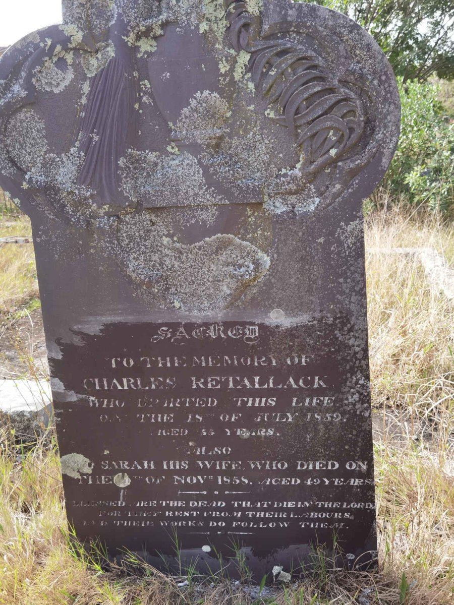 RETALLACK Charles -1859 &amp; Sarah -1858