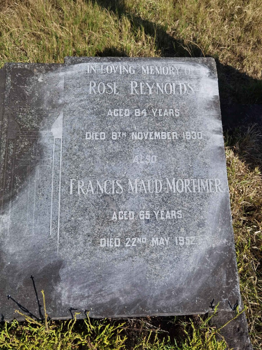 REYNOLDS Rose -1930 :: MORTIMER Francis Maud -1952
