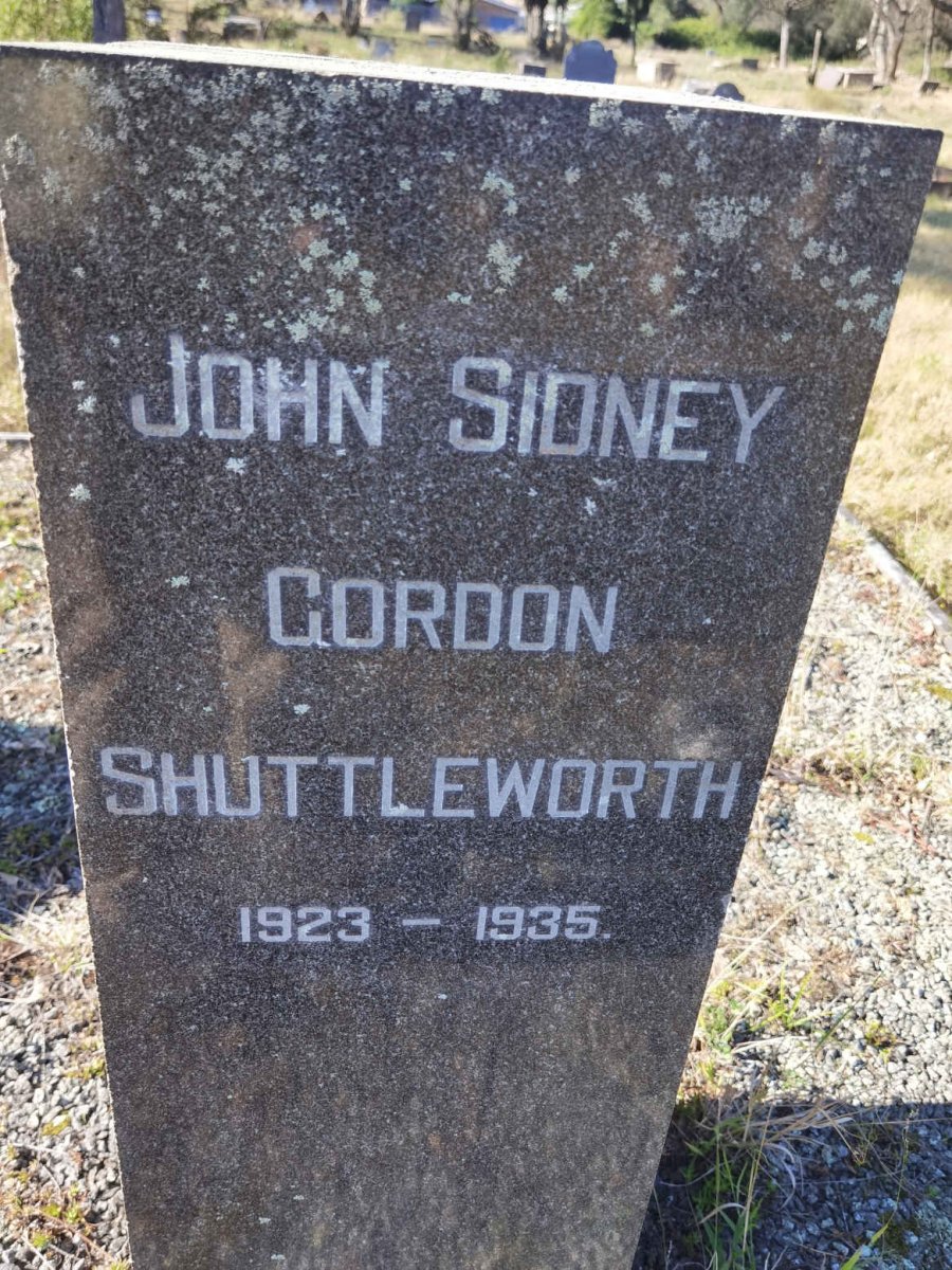 SHUTTLEWORTH John Sidney Gordon 1923-1935