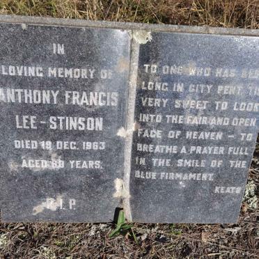 STINSON Anthony Francis, LEE -1963