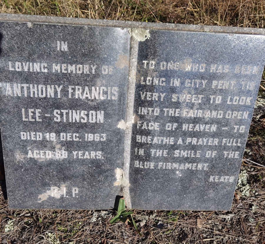 STINSON Anthony Francis, LEE -1963