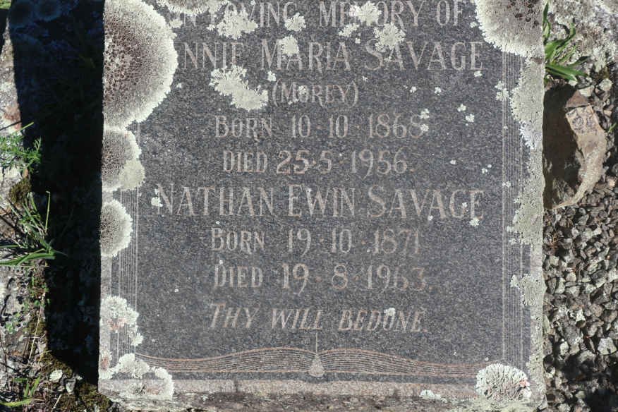 SAVAGE Nathan Ewin 1871-1963 &amp; Annie Maria MOREY 1868-1956