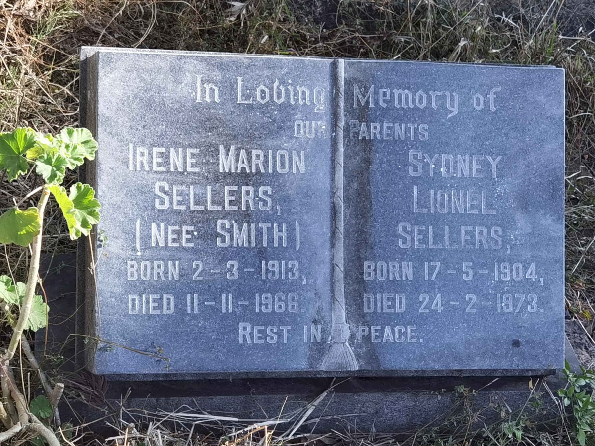 SELLERS Sydney Lionel 1904-1973 &amp; Irene Marion SMITH 1913-1966