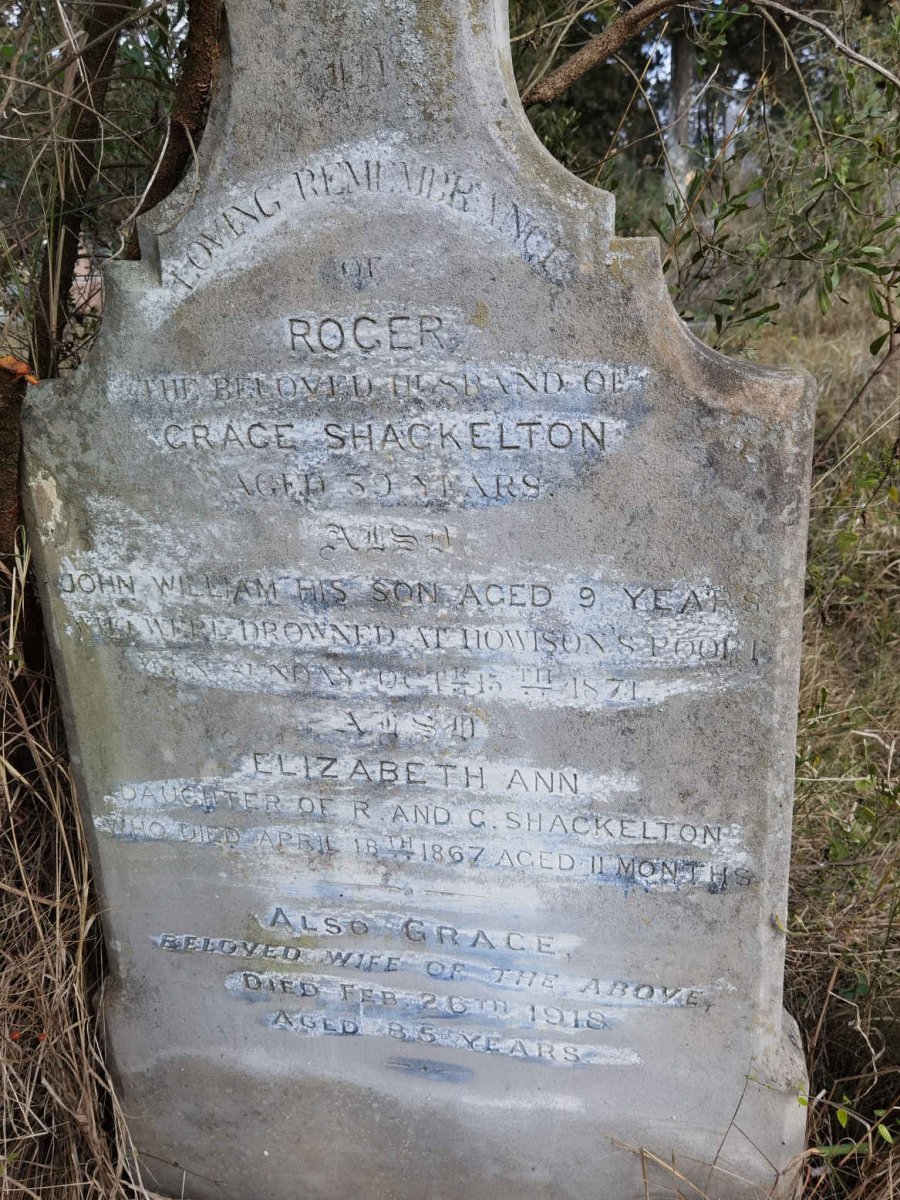 SHACKELTON Roger &amp; Grace -1918 :: SHACKELTON John William -1871 :: SHACKELTON Elizabeth Ann -1867
