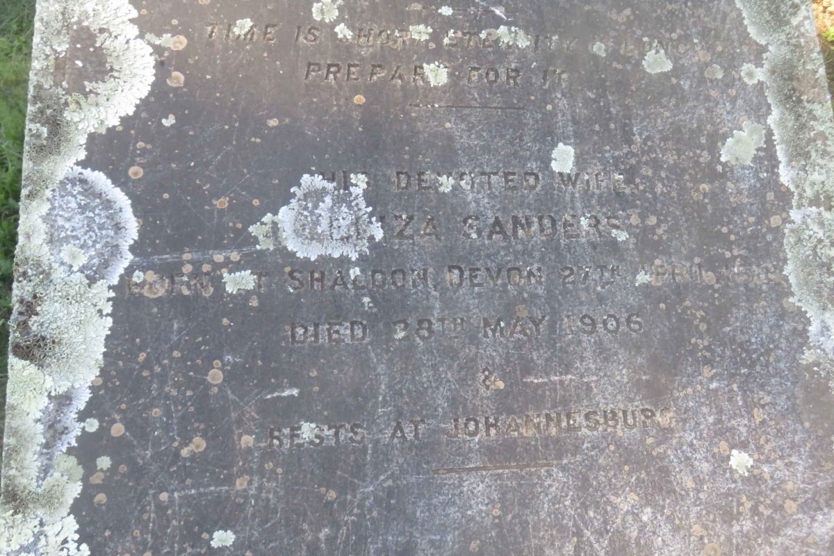 SANDERS ? 18??-187? &amp; Eliza 18??-1906 :: SANDERS Alexander 1851-1852
