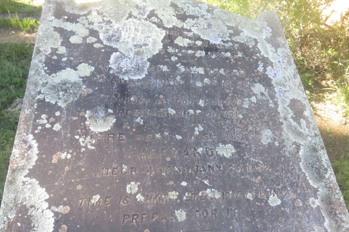 SANDERS ? 18??-187? &amp; Eliza 18??-1906 :: SANDERS Alexander 1851-1852