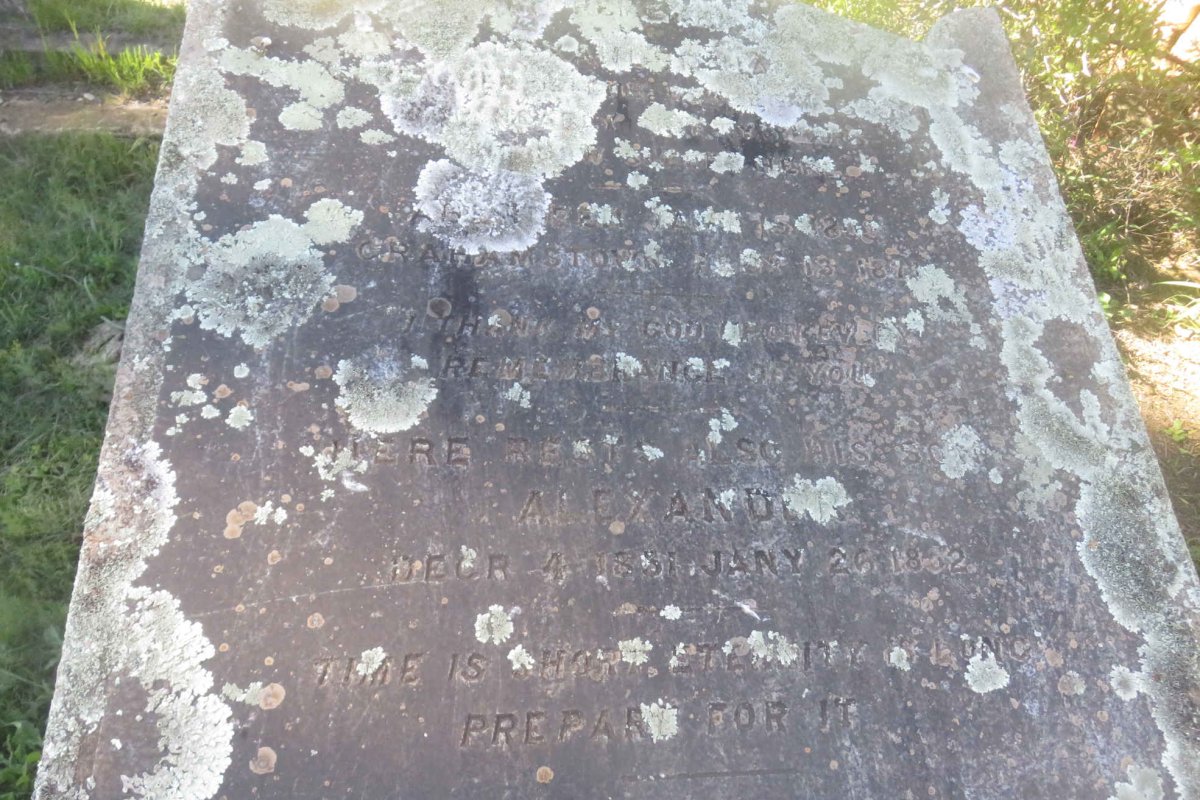 SANDERS ? 18??-187? &amp; Eliza 18??-1906 :: SANDERS Alexander 1851-1852