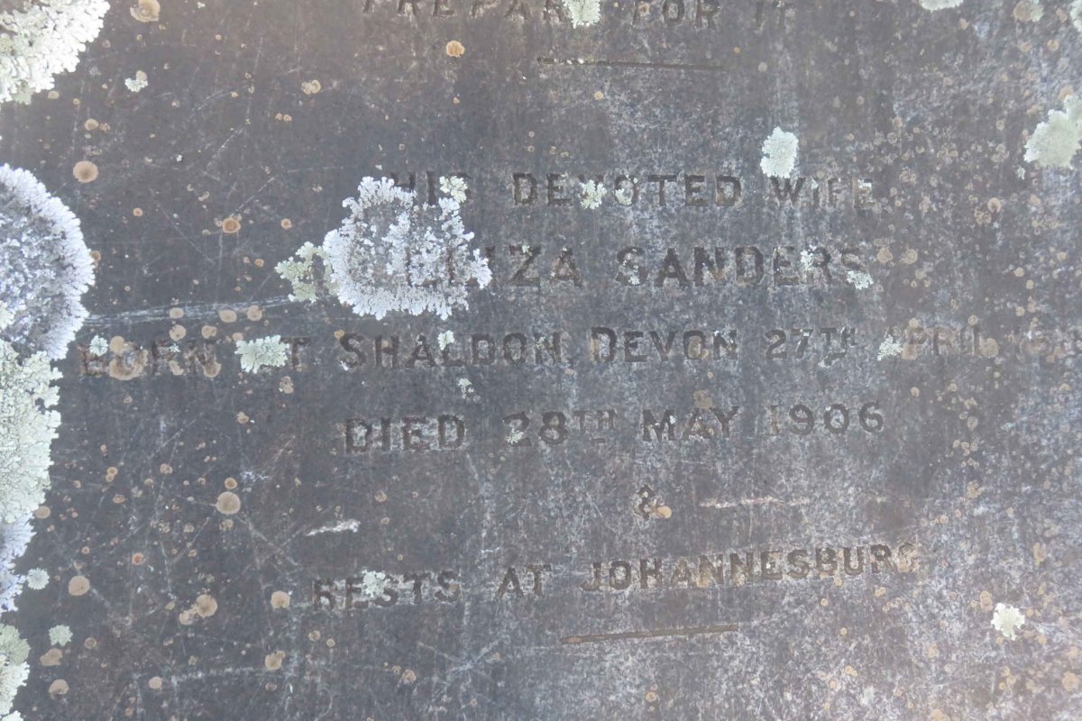 SANDERS ? 18??-187? &amp; Eliza 18??-1906 :: SANDERS Alexander 1851-1852