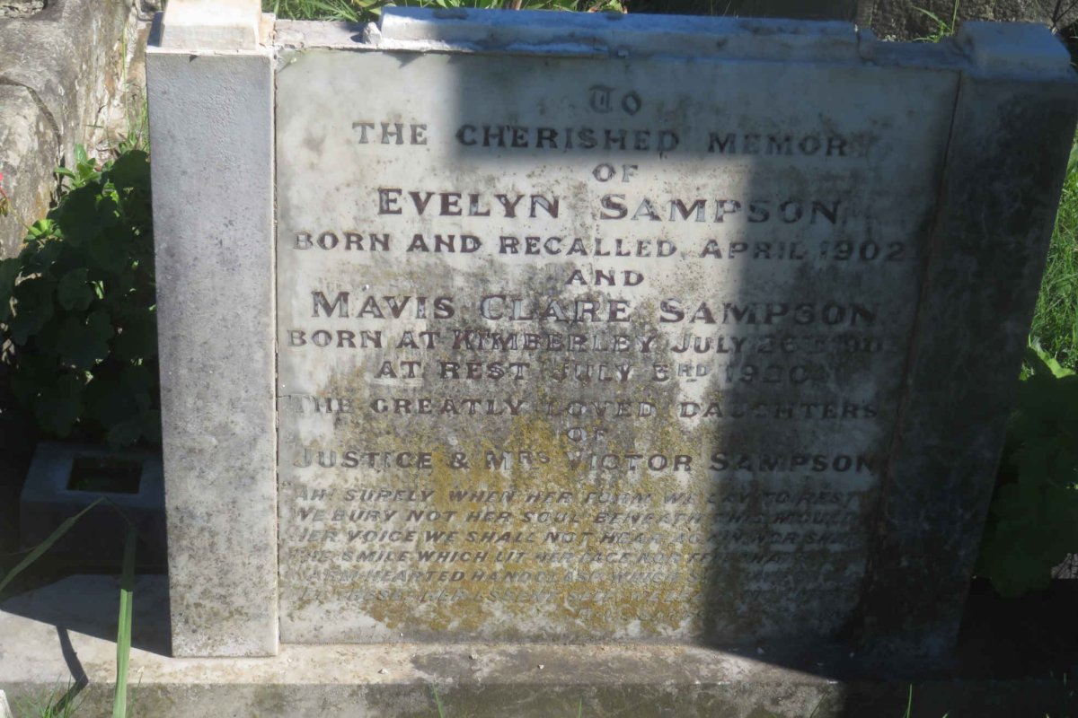 SAMPSON Mavis Clare 190?-1920:: SAMPSON Evelyn 1902-1902