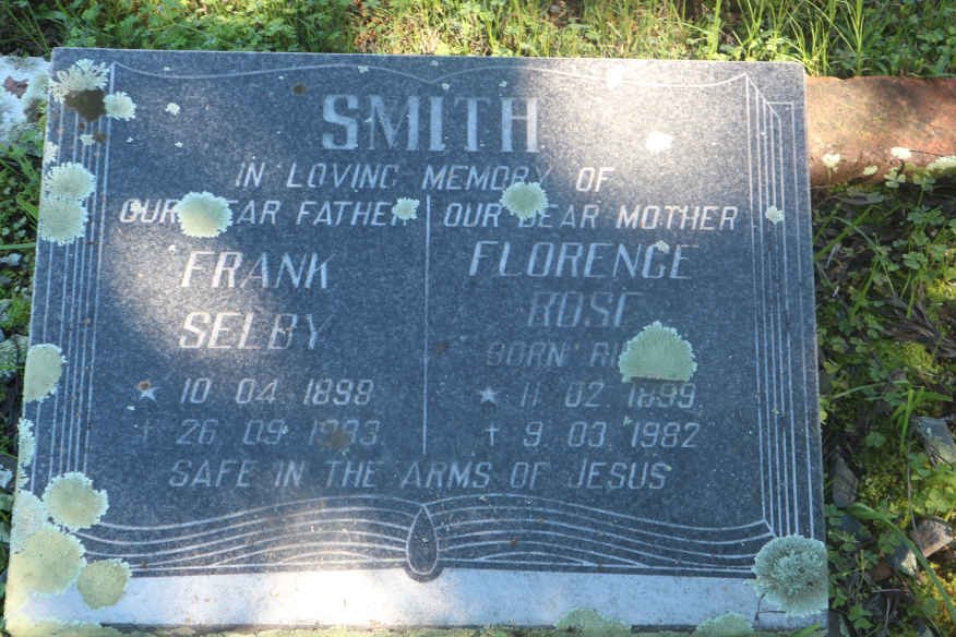 SMITH Frank Selby 1898-1983 &amp; Florence Rose RIDDIN 1899-1982