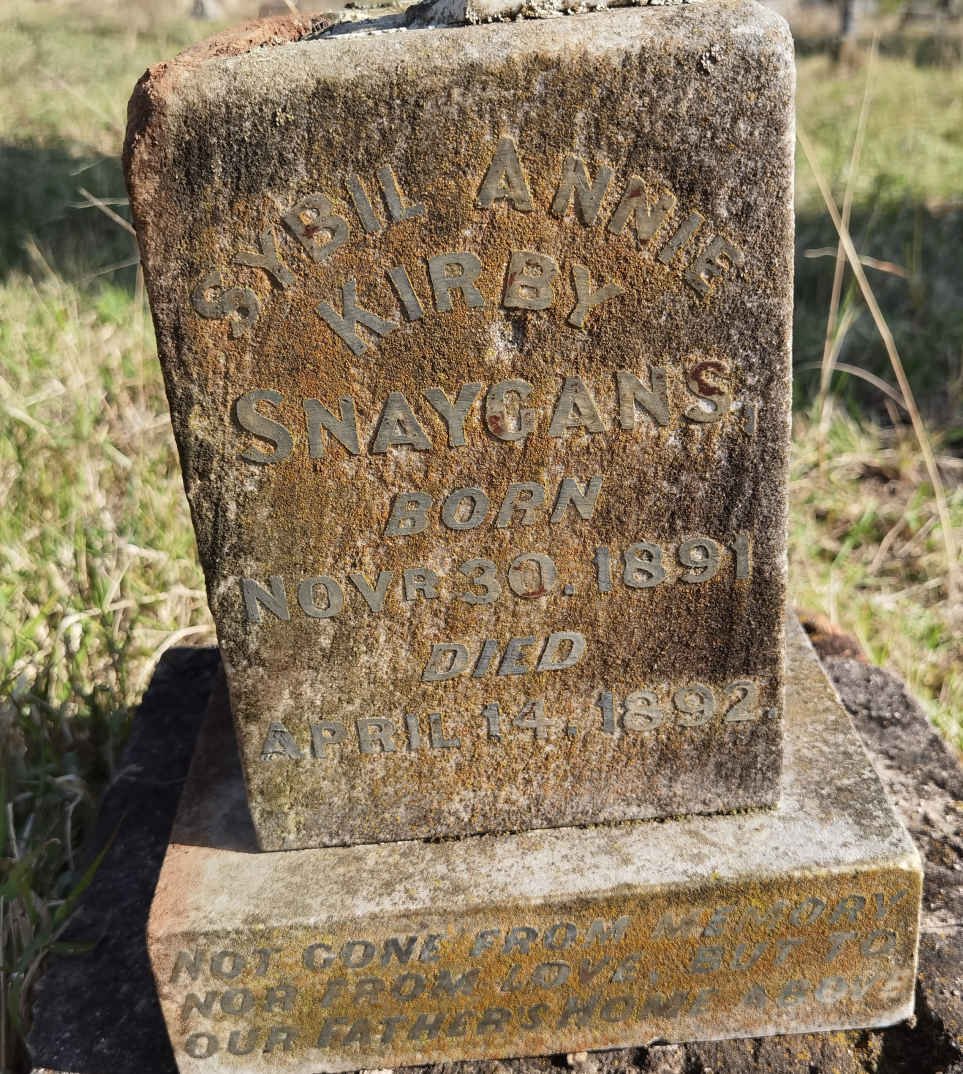 SNAYGANS Sybil Annie Kirby 1891-1892