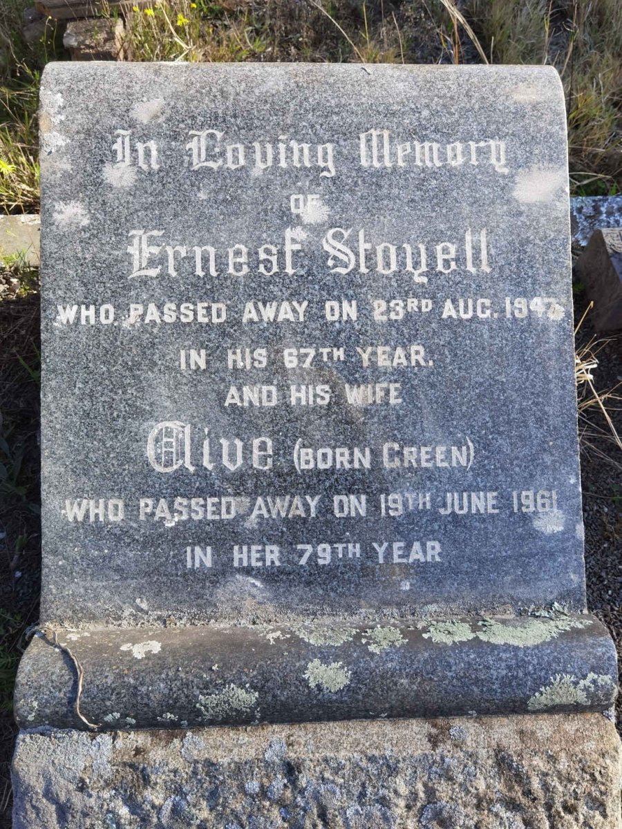 STOYELL Ernest -1947 &amp; Olive GREEN -1961