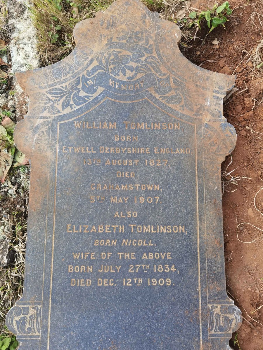 TOMLINSON William 1827-1907 &amp; Elizabeth NICOLL 1834-1909