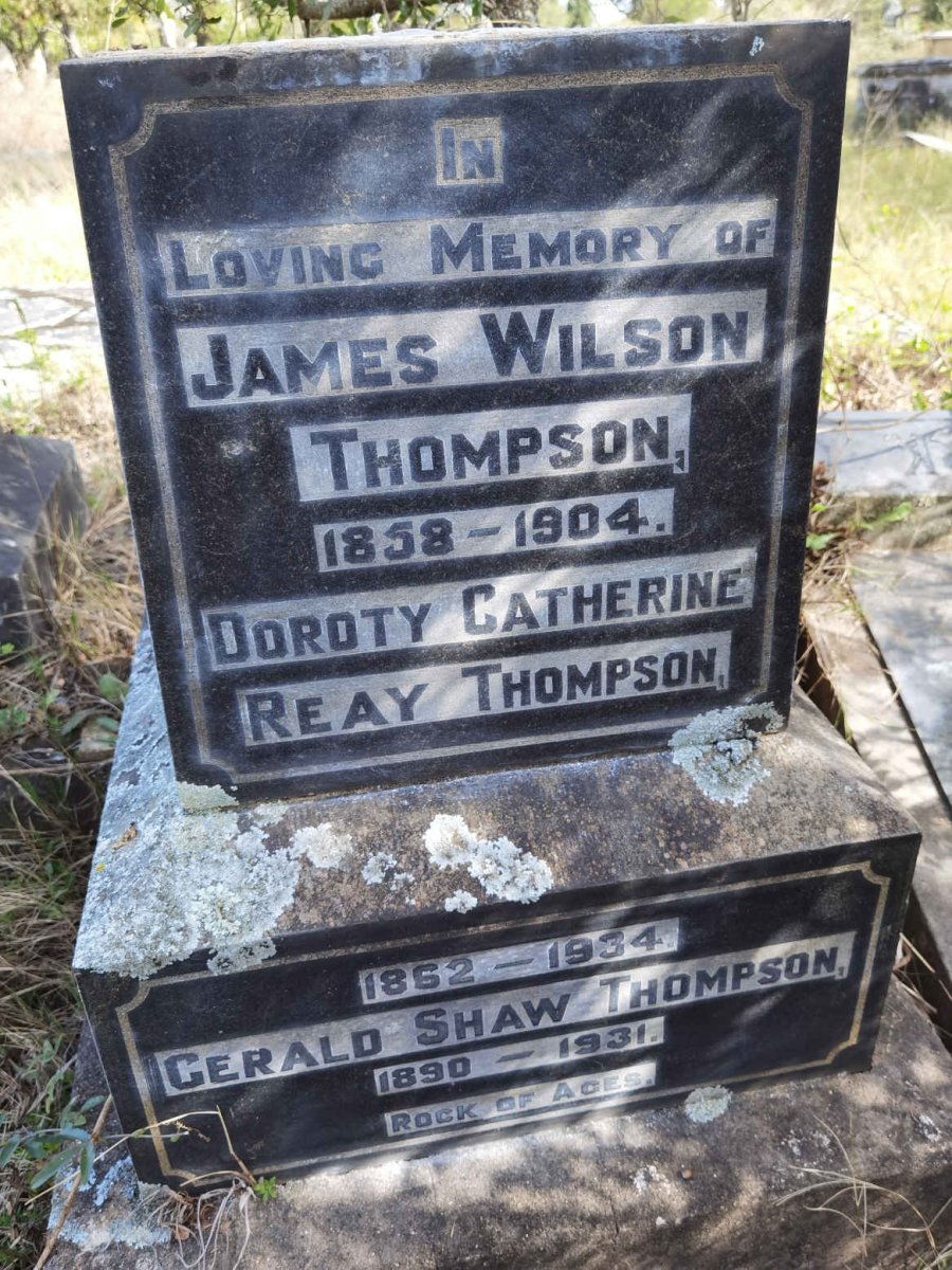 THOMPSON James Wilson 1858-1904 &amp; Dorothy Catherine Reay 1852-1934 :: THOMPSON Gerald Shaw 1890-1931