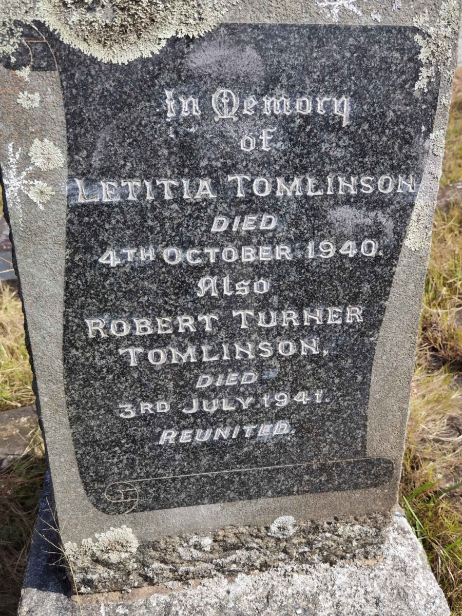 TOMLINSON Robert Turner -1941 &amp; Letitia -1940