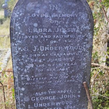 UNDERWOOD George John 1848-1927 &amp; Laura Jessie -1916