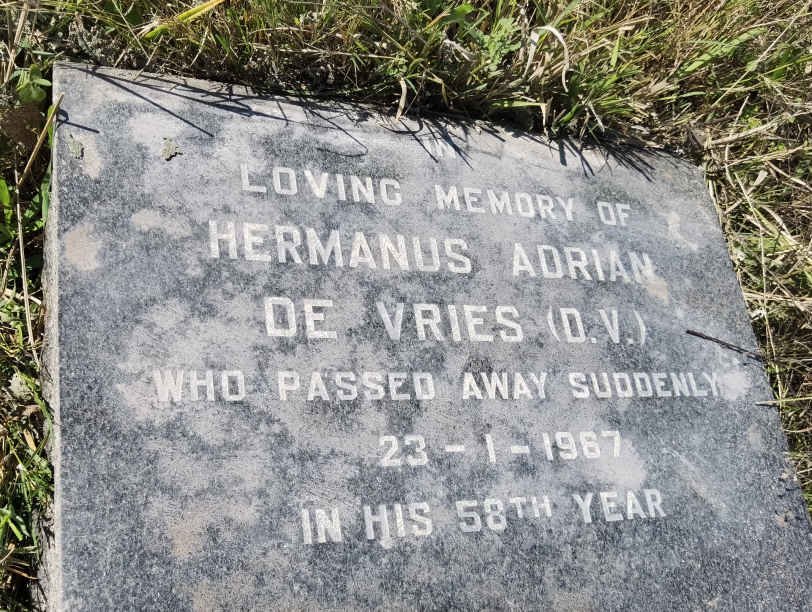VRIES Hermanus Adrian, de -1967