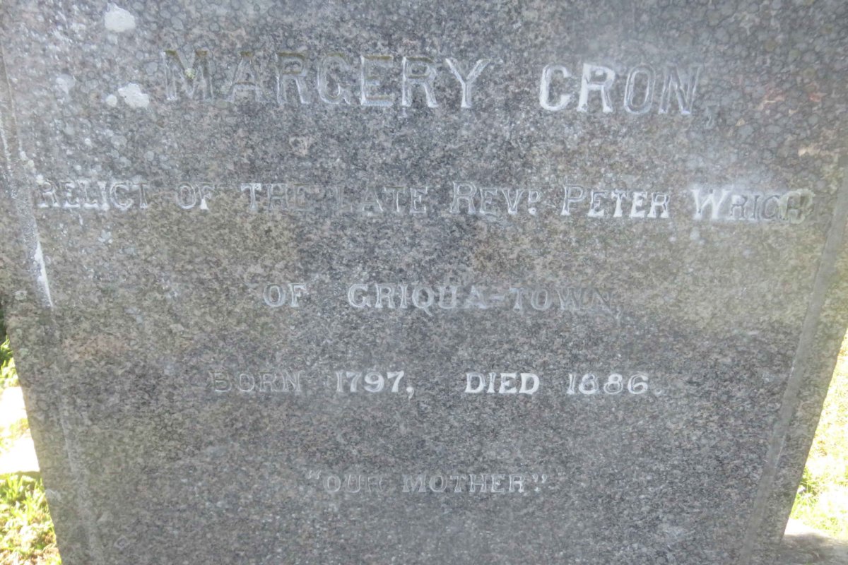 WRIGHT Margery nee CRON 1797-1886