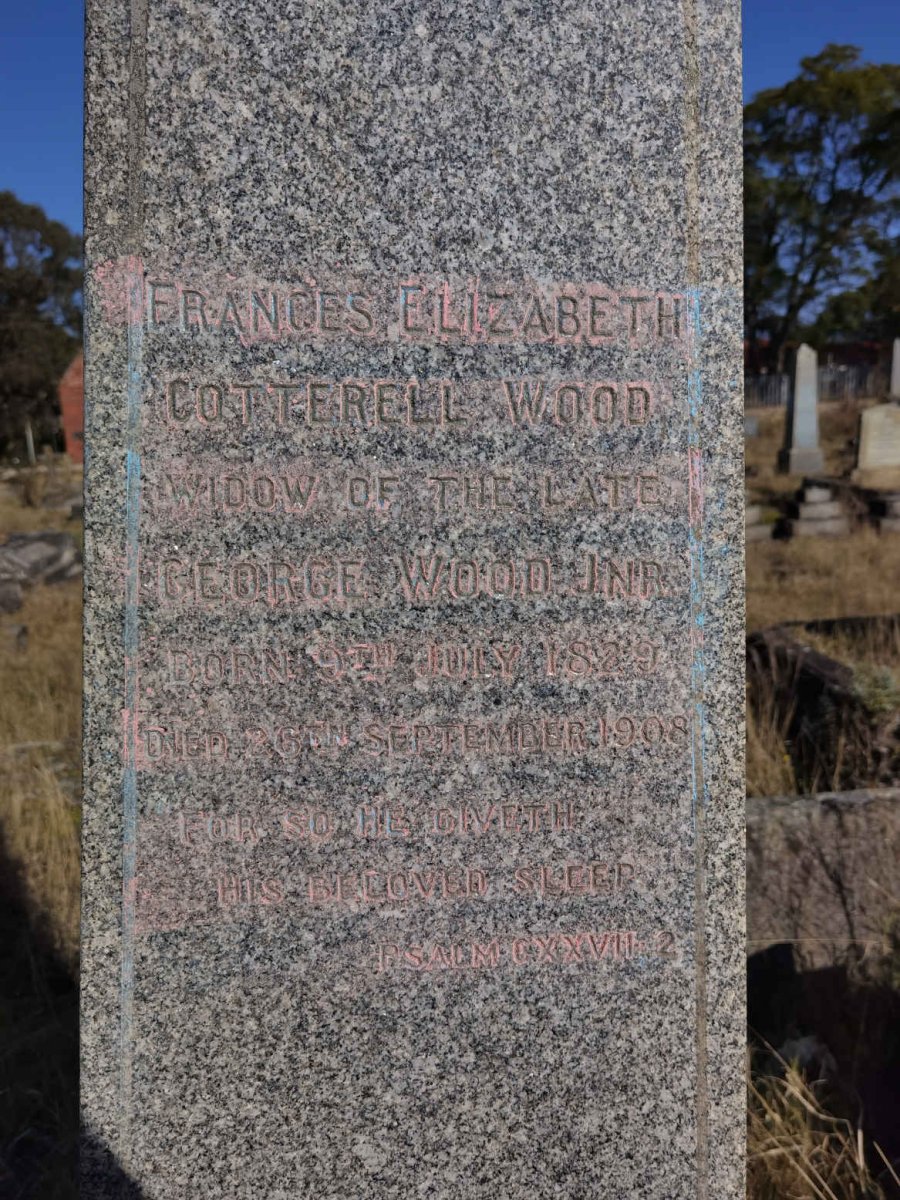 WOOD Frances Elizabeth Cotterell 1829-1908