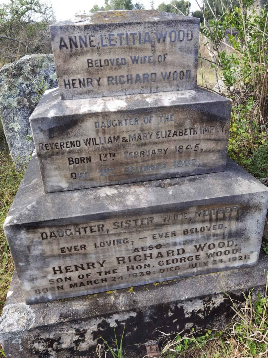 WOOD Henry Richard 1839-1921 &amp; Anne Letitia IMPEY 1845-1892