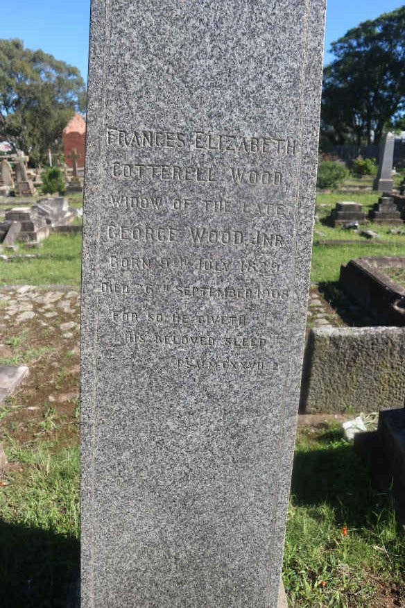 WOOD Frances Elizabeth Cotterell 1829-1908