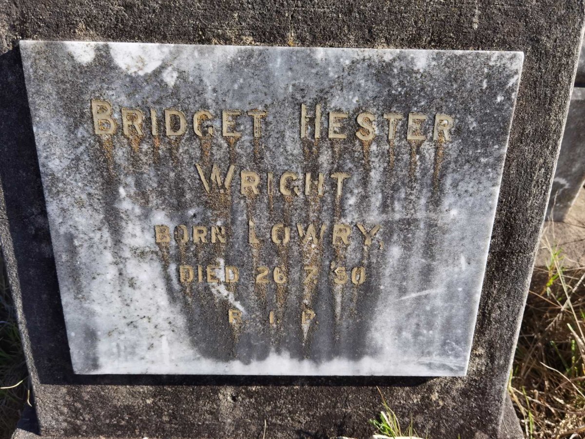 WRIGHT Bridget Hester nee LOWRY -1950