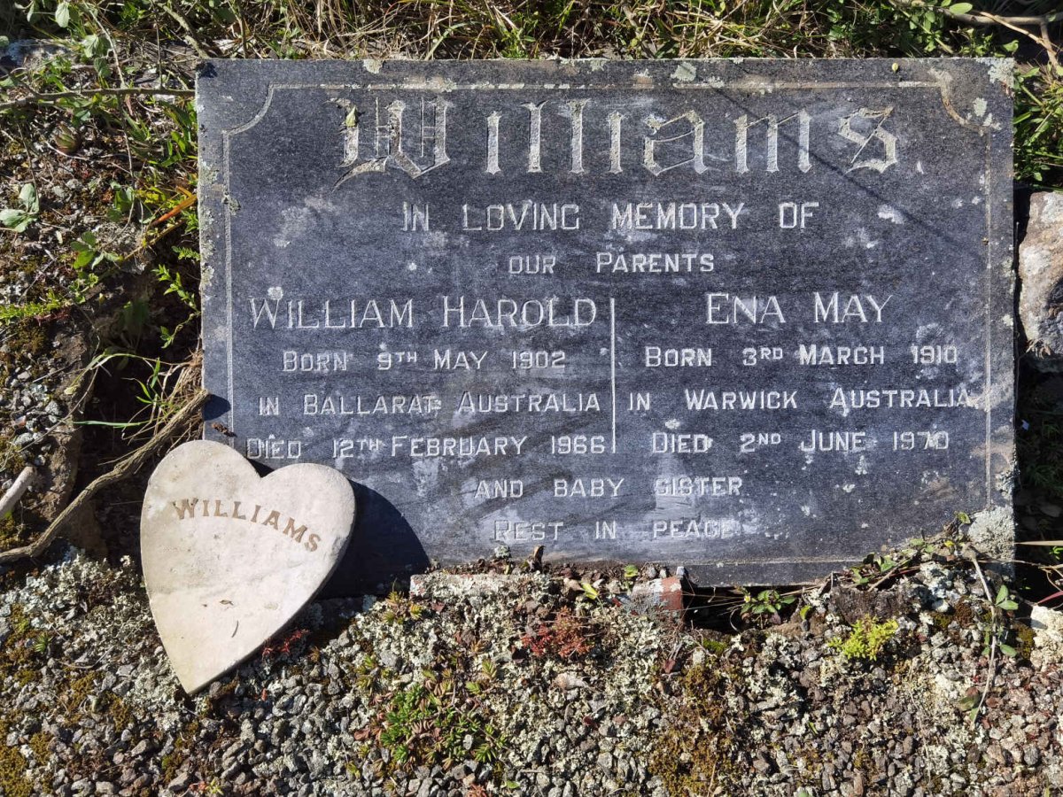WILLIAMS William Harold 1902-1966 &amp; Ena May 1910-1970