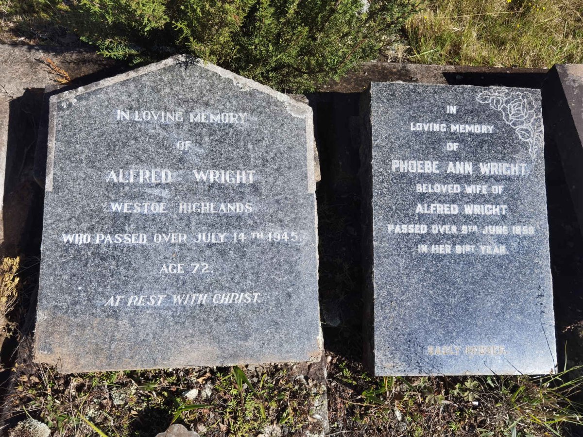 WRIGHT Alfred -1945 &amp; Phoebe Ann -1959