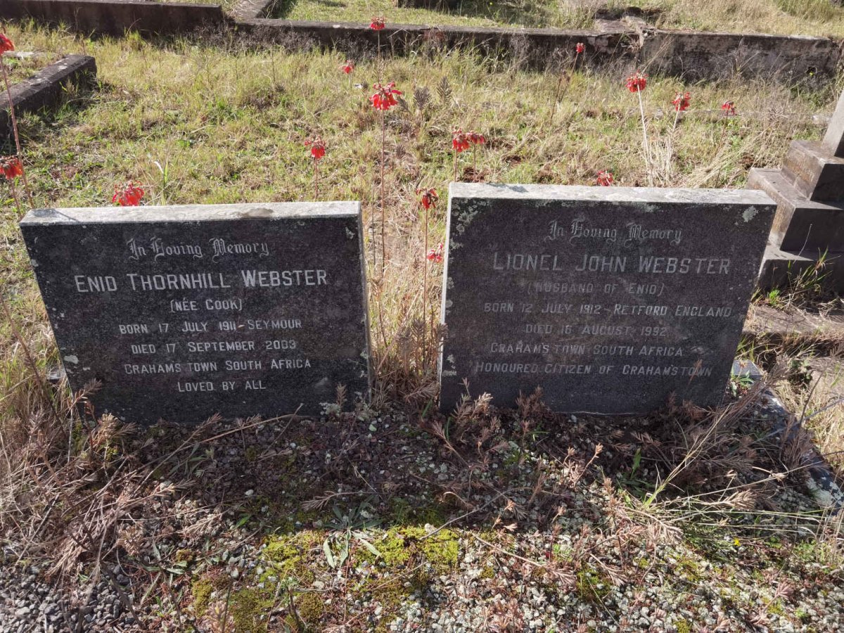 WEBSTER Lionel John 1912-1992 &amp; Enid Thornhill COOK 1911-2003