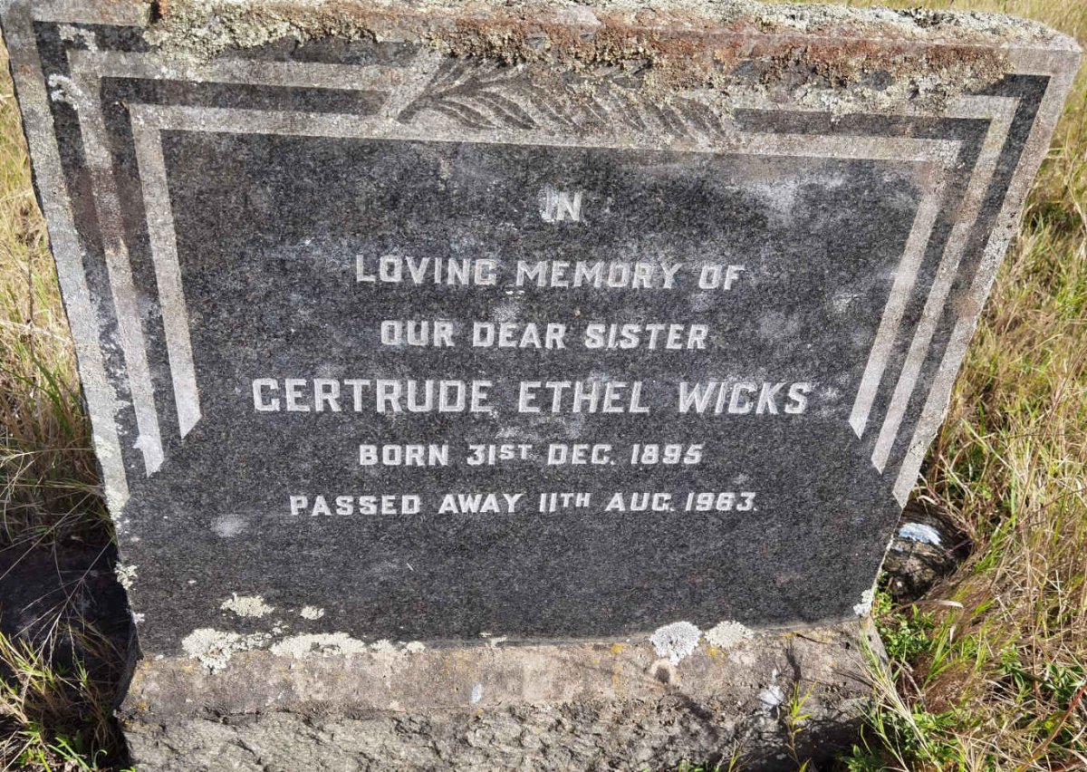 WICKS Gertrude Ethel 1895-1963