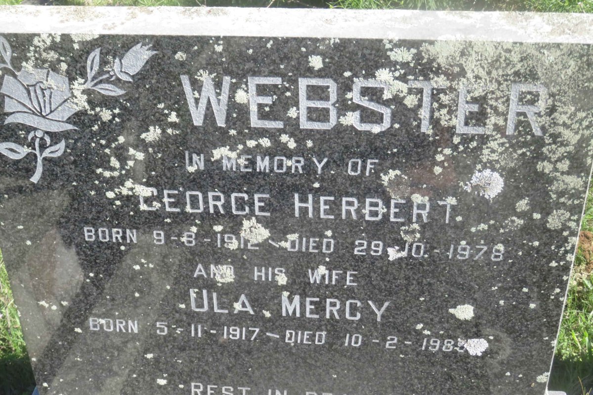 WEBSTER George Herbert 1912-1978 &amp; Ula Mercy 1917-1989