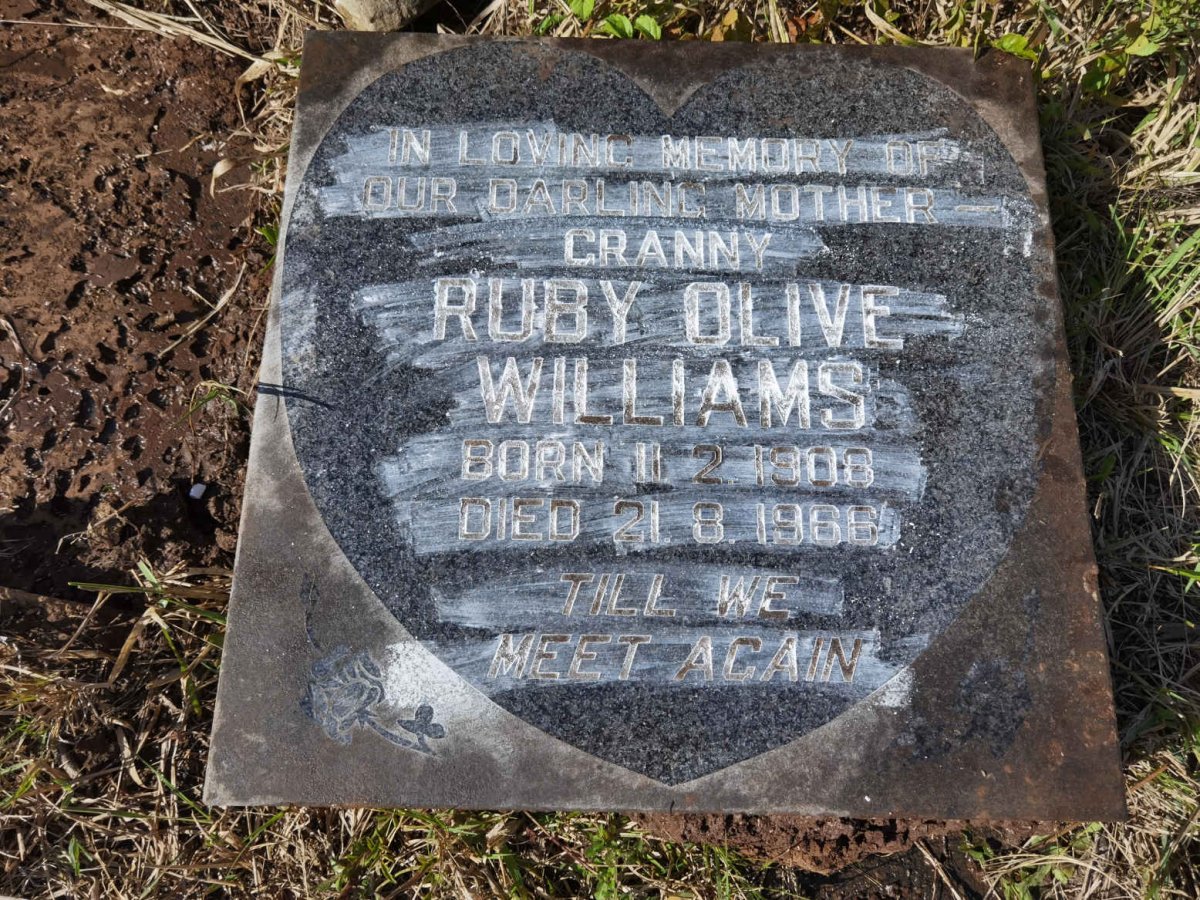 WILLIAMS Ruby Olive 1908-1966