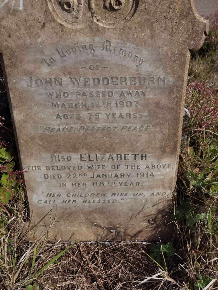 WEDDERBURN John -1907 &amp; Elizabeth -1914