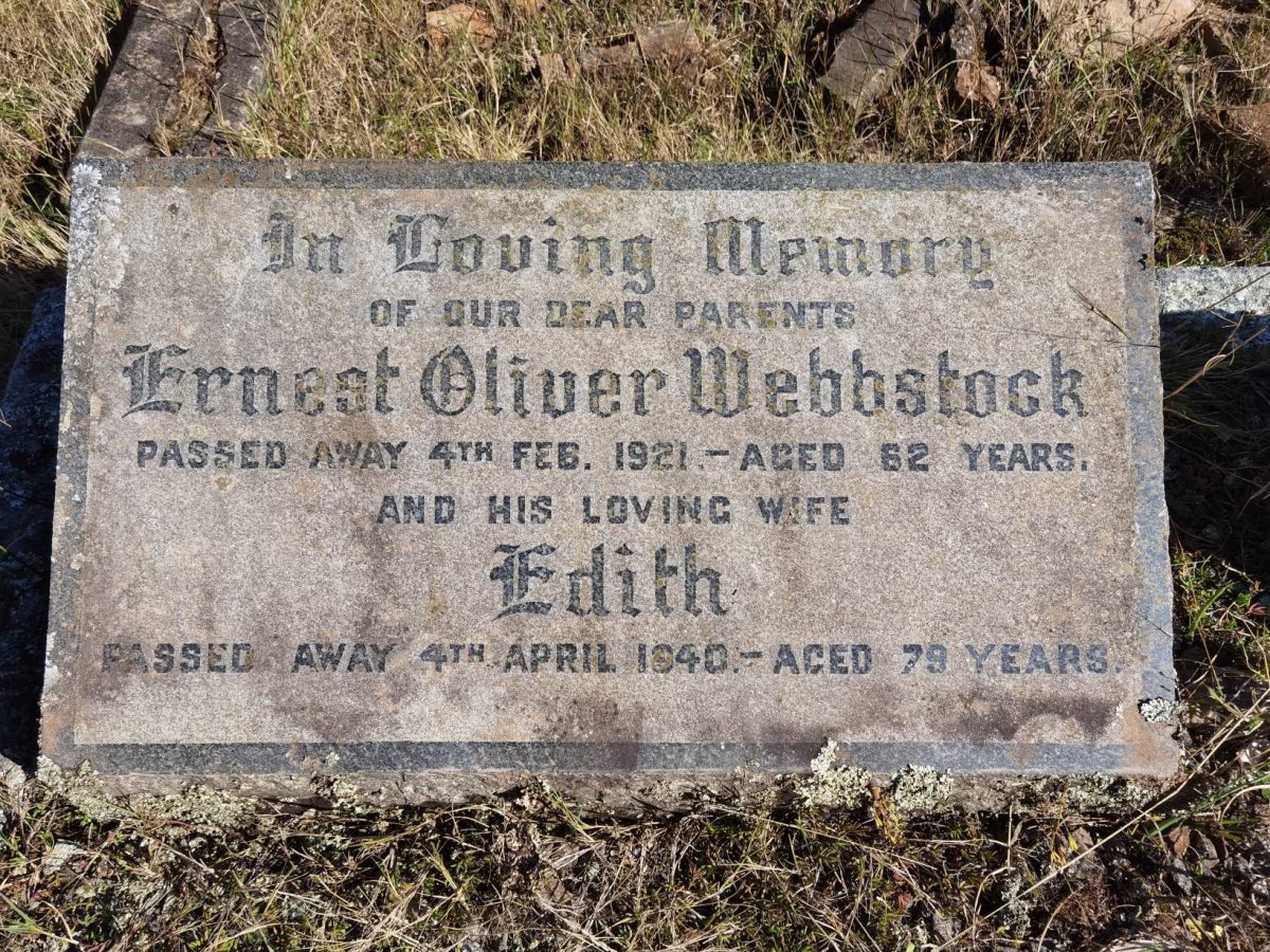WEBBSTOCK Ernest Oliver -1921 &amp; Edith -1940