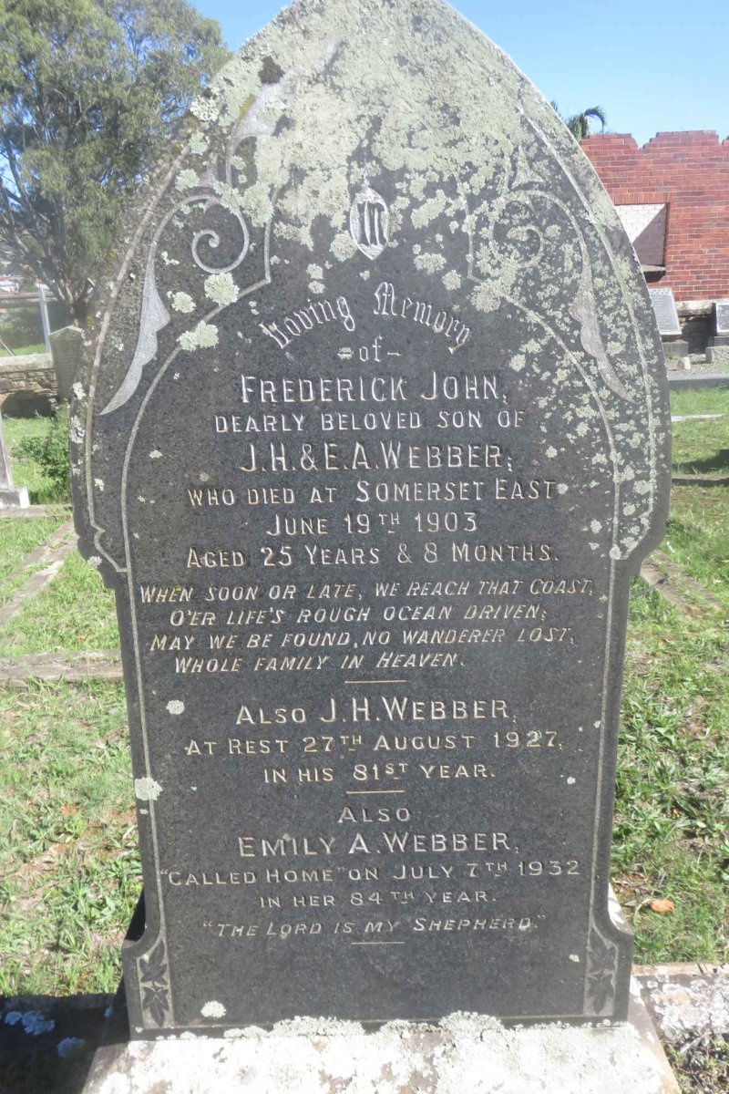 WEBBER J.H. -1927 &amp; Emily A. -1932 :: WEBBER Frederick John -1903