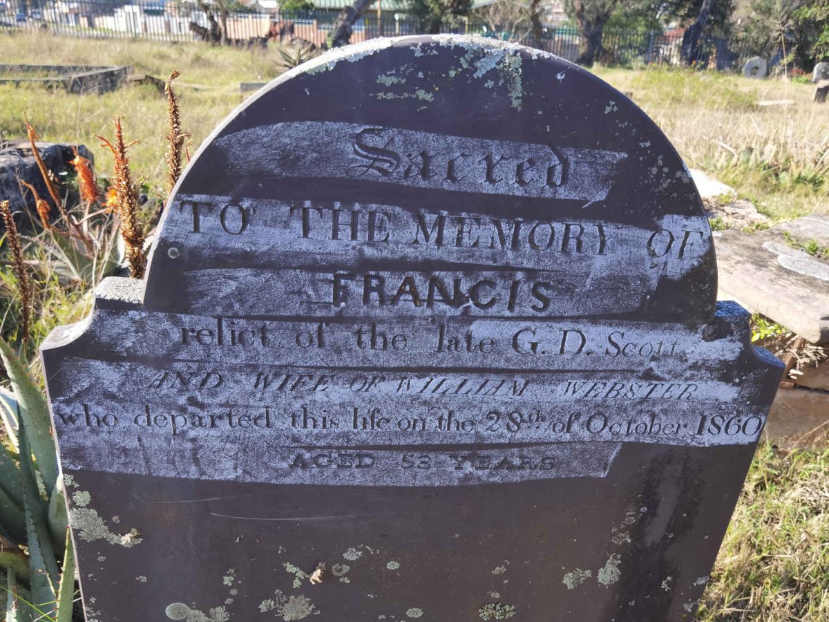 WEBSTER Francis formerly SCOTT -1860