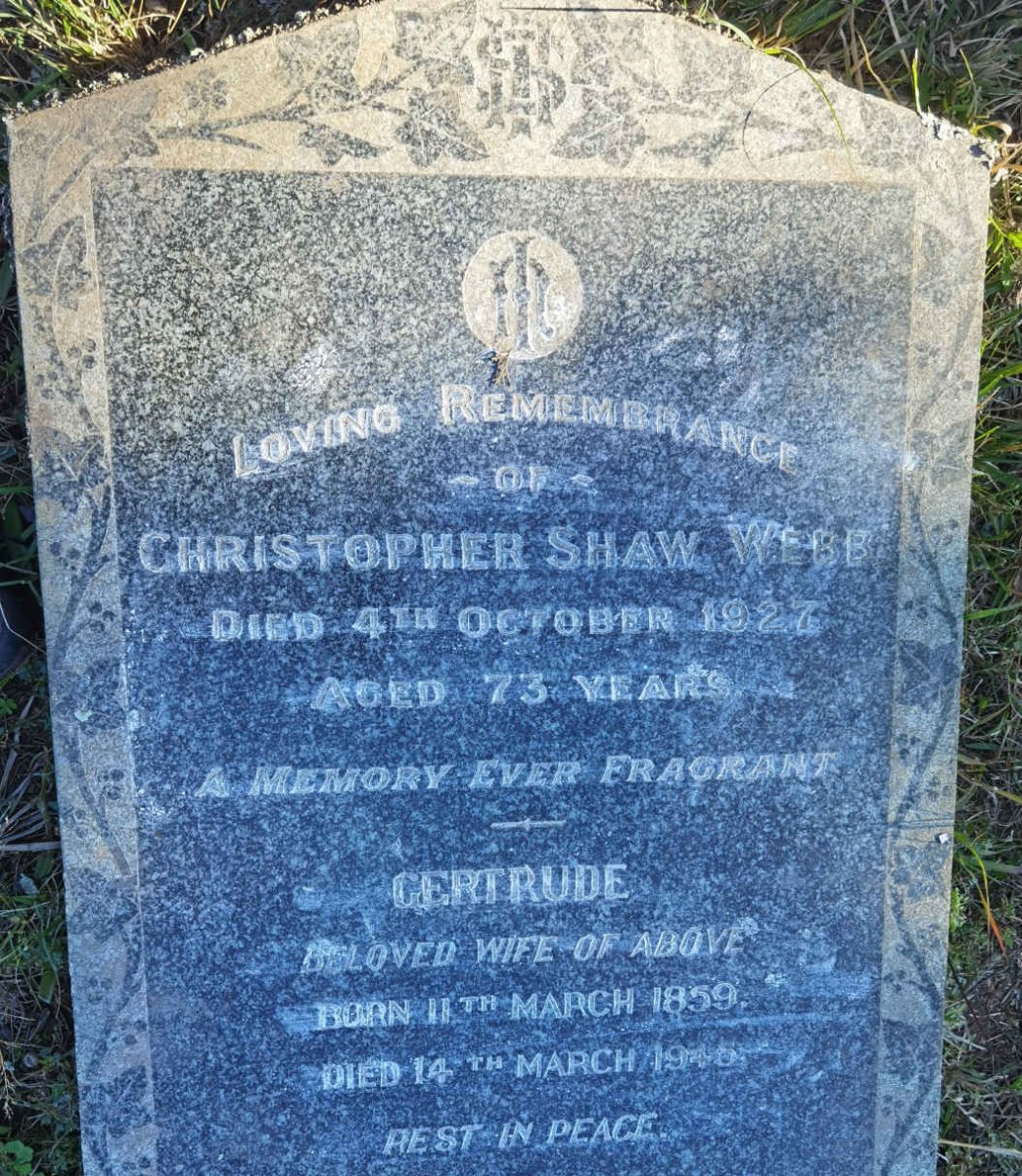 WEBB Christopher Shaw -1927 &amp; Gertrude 1859-1945