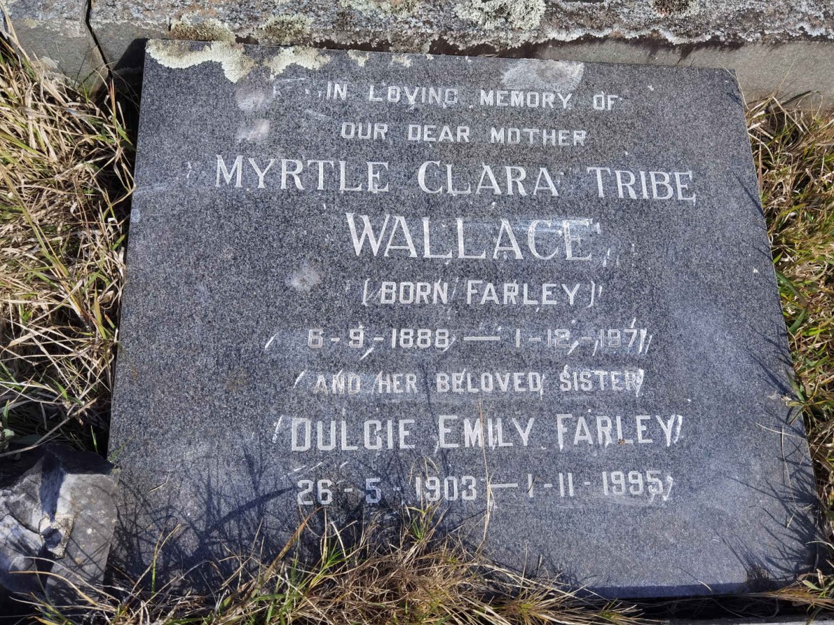 WALLACE Myrtle Clara Tribe nee FARLEY 1888-1971 :: FARLEY Dulcie Emily 1903-1995
