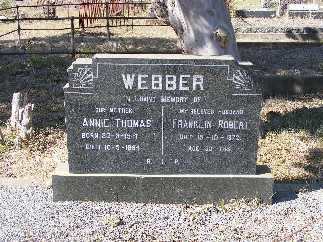 WEBBER Franklin Robert-1972 &amp; Annie Thomas 1914-1994 