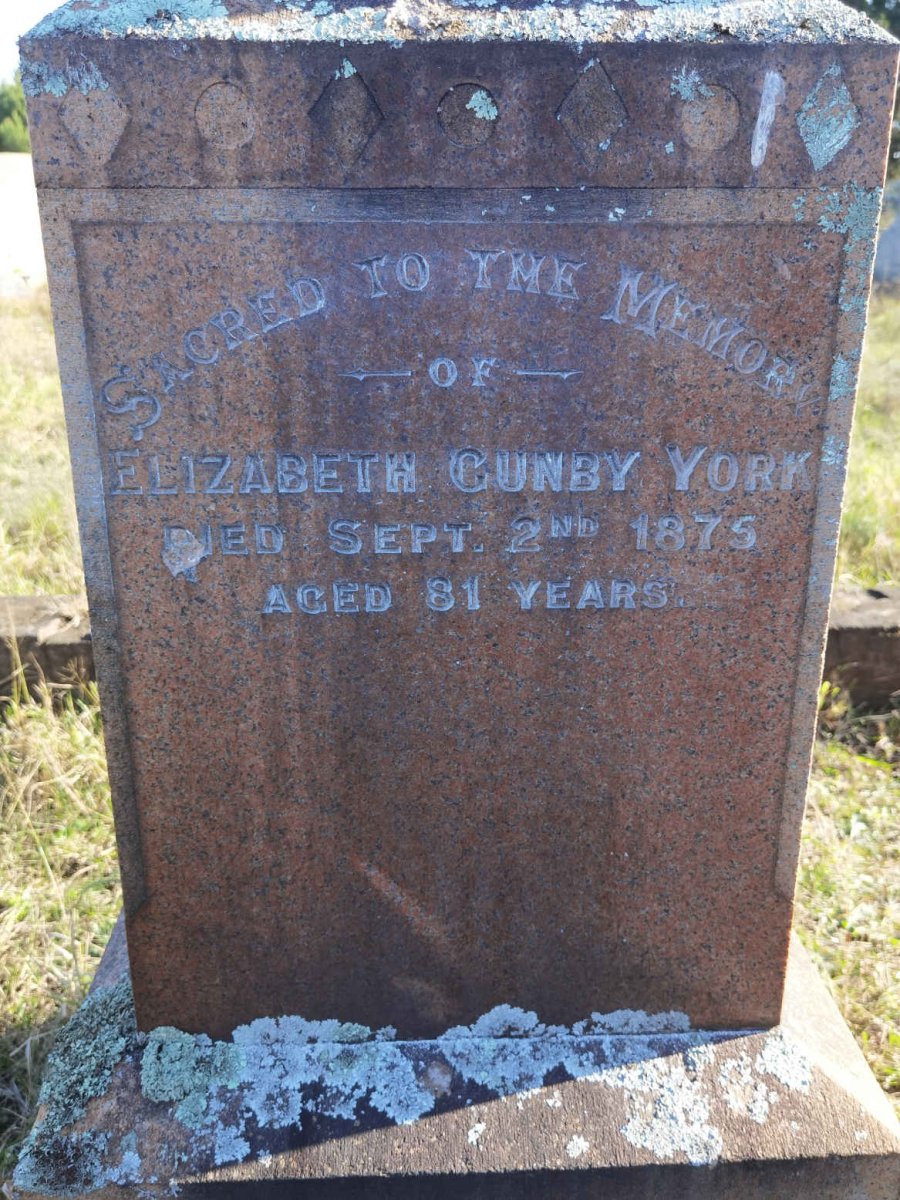 YORK Elizabeth Gunby -1875