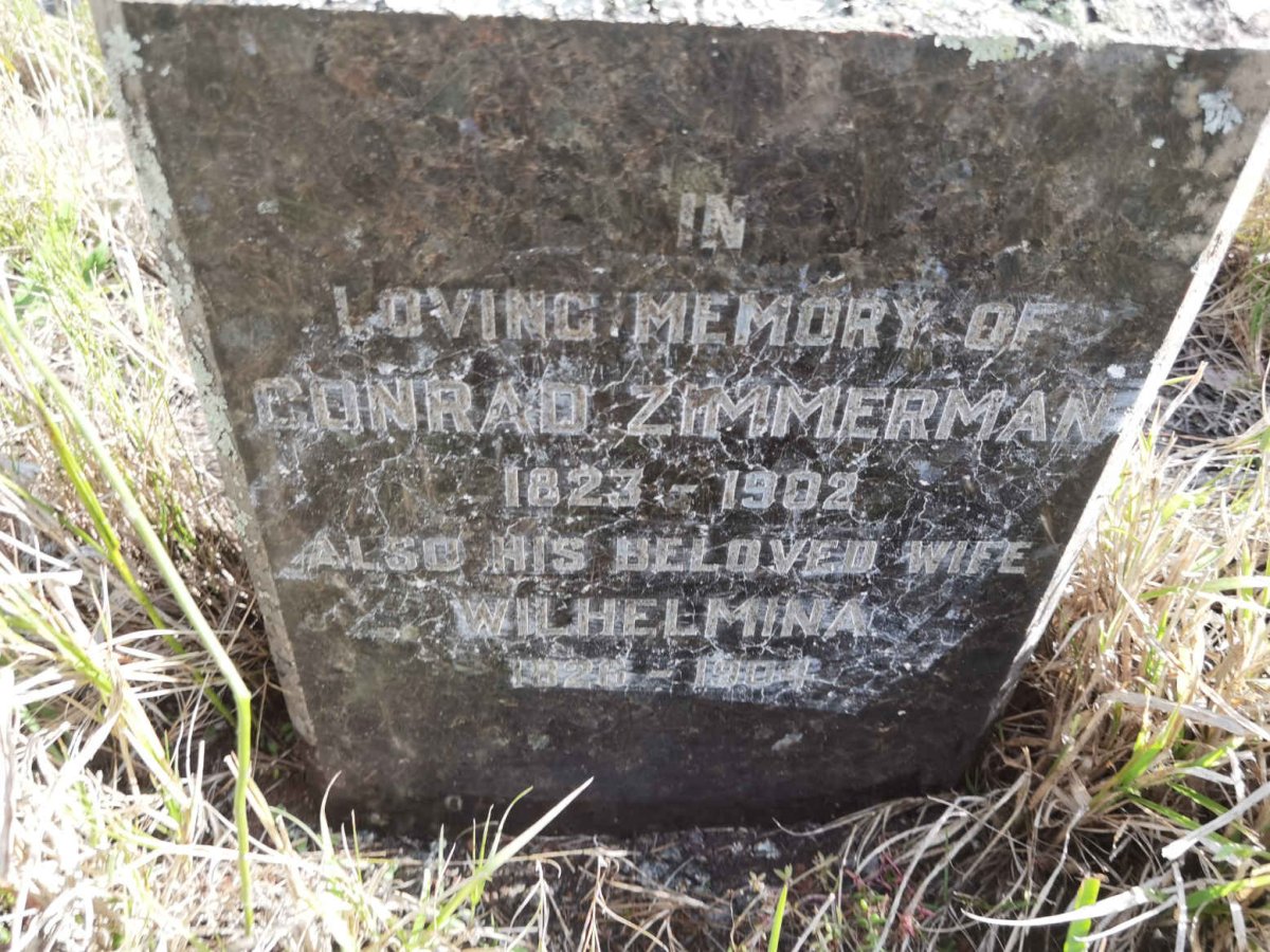 ZIMMERMAN Conrad 1823-1902 &amp; Wilhelmina 1826-1904