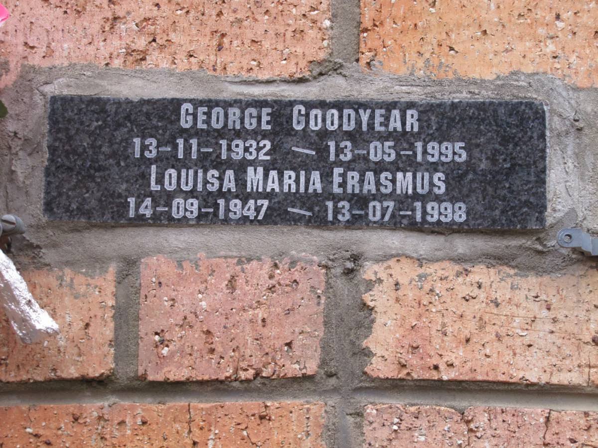 GOODYEAR George 1932-1995 :: ERASMUS Louisa Maria 1947-1998